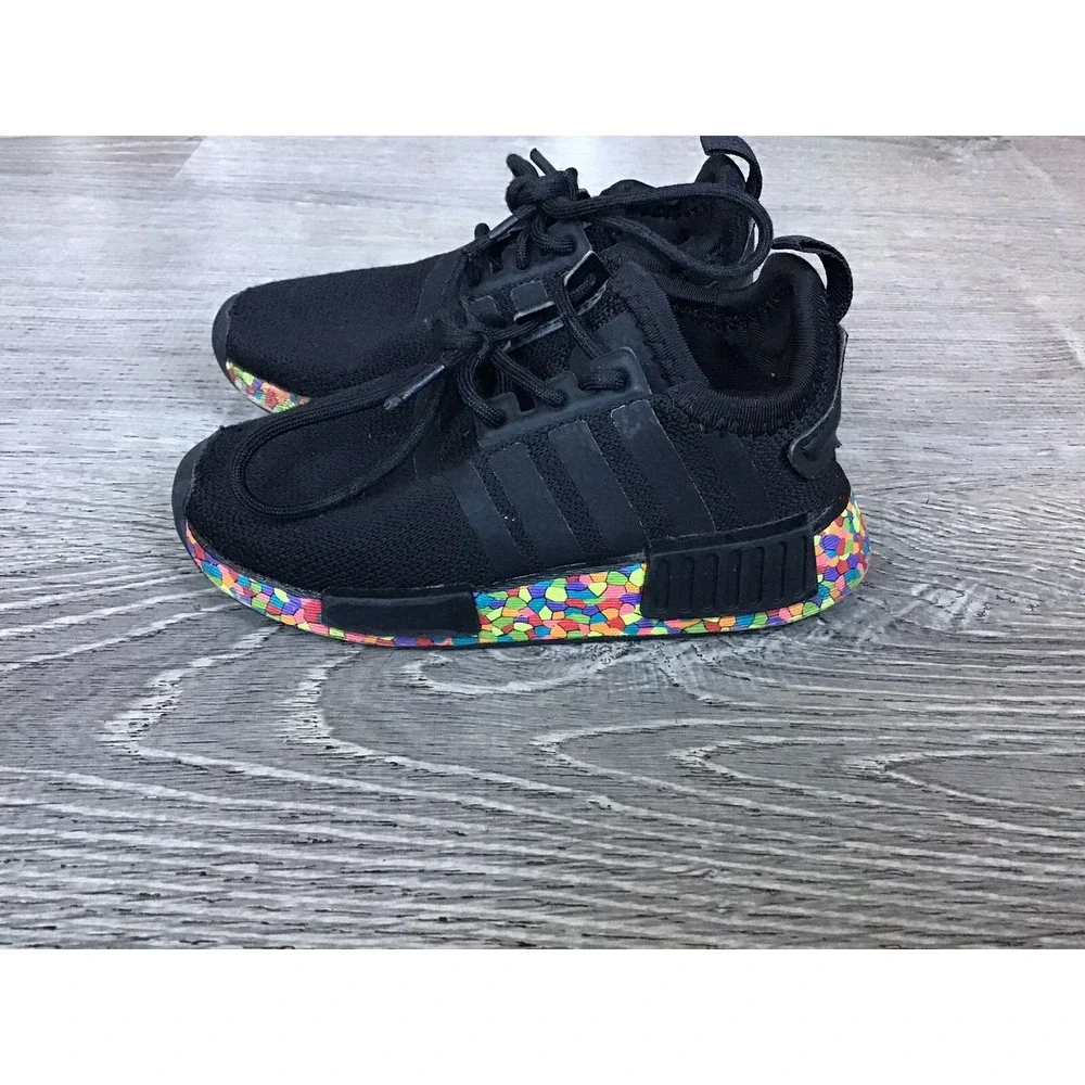 Adidas Baby NMD_R1 EL I Girls Size 7K Mosaic Black Shoes Fruity Pebbles GX2119